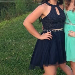 Navy blue 2-piece dress